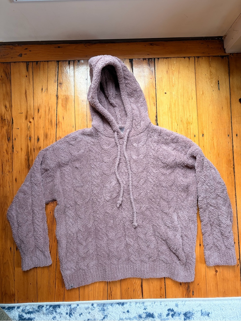 Barefoot Dreams Plush Hooded Cardigan in Mauve